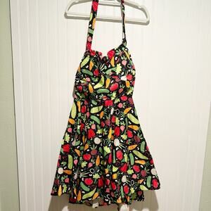 Eva Rose Vegetable Dress Halter Neck Rockabilly Plus Size 2X